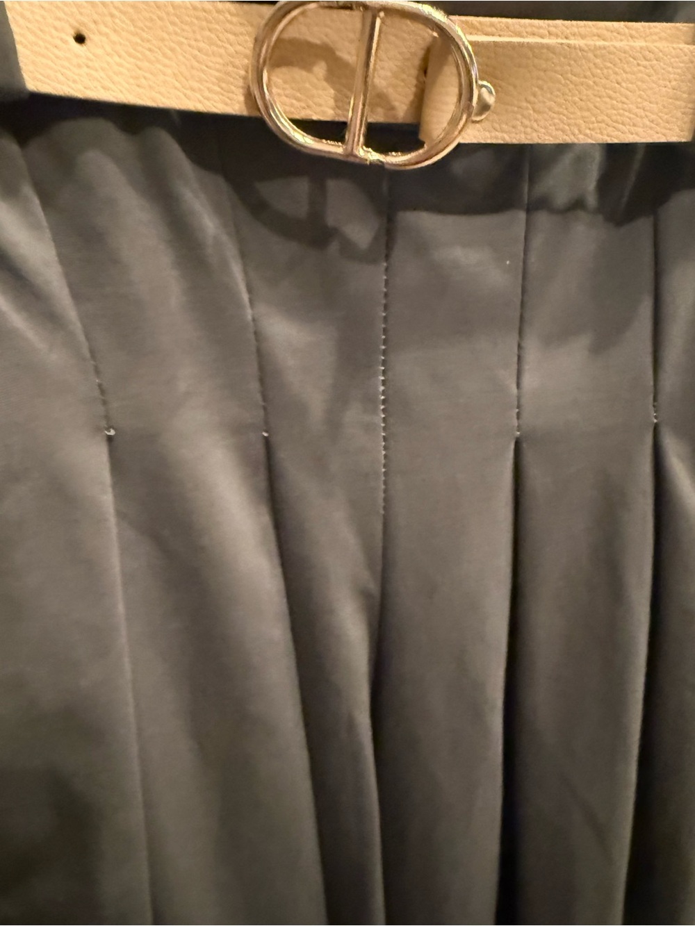 Made in Italy Wide Leg Stretch Women's Pants w/Belt-Khaki, Flattering. NWT OS